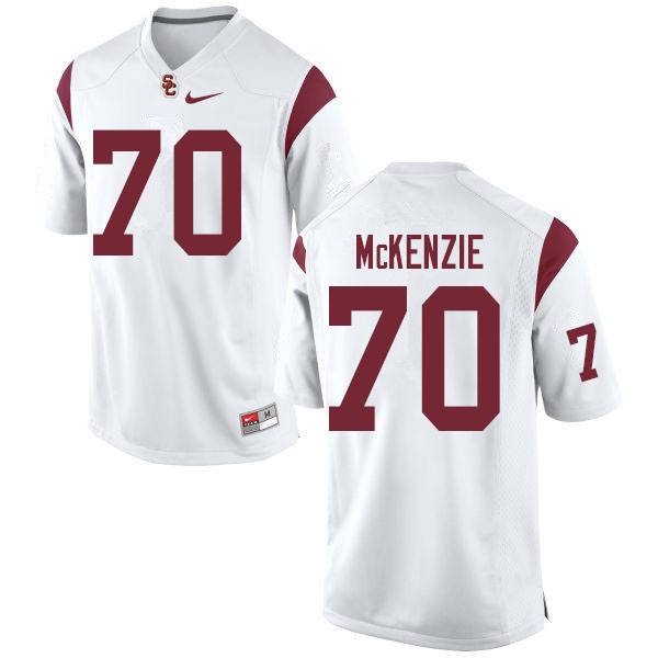 Men #70 Jalen McKenzie USC Trojans College Football Jerseys Sale-White
